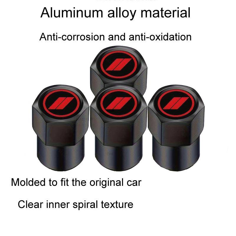 2 Sets Car Modification Aluminum Tire Valve Caps, Style: Alphabet Model