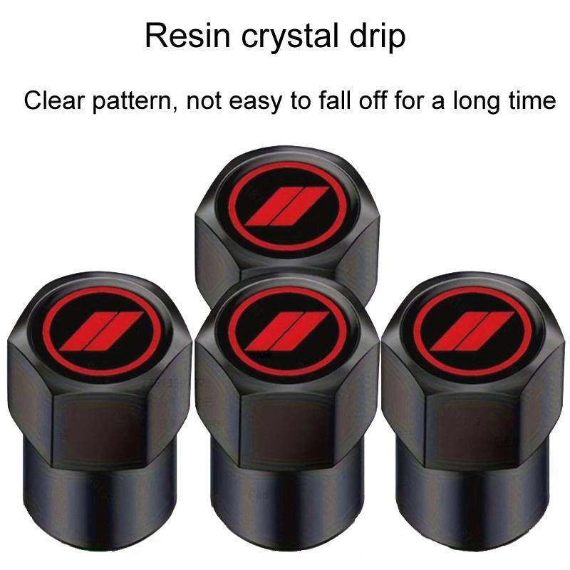 2 Sets Car Modification Aluminum Tire Valve Caps, Style: Alphabet Model