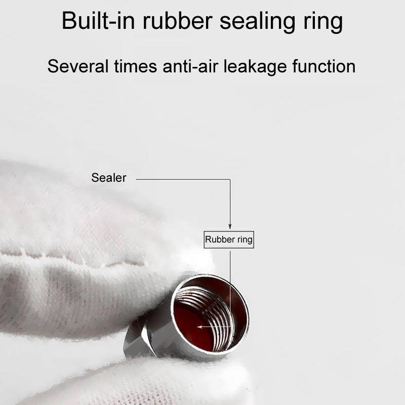 2 Sets Car Modification Aluminum Tire Valve Caps, Style: Alphabet Model