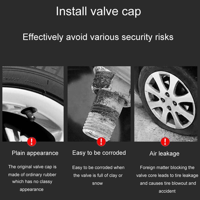 2 Sets Car Modification Aluminum Tire Valve Caps, Style: Alphabet Model