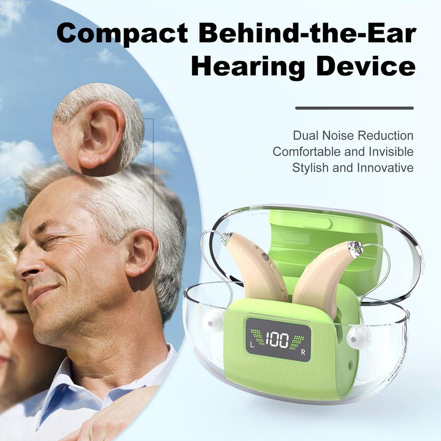 16-Channel Digital Hearing Aid Elderly Sound Amplifier With Digital Display Space Charging Box(Skin