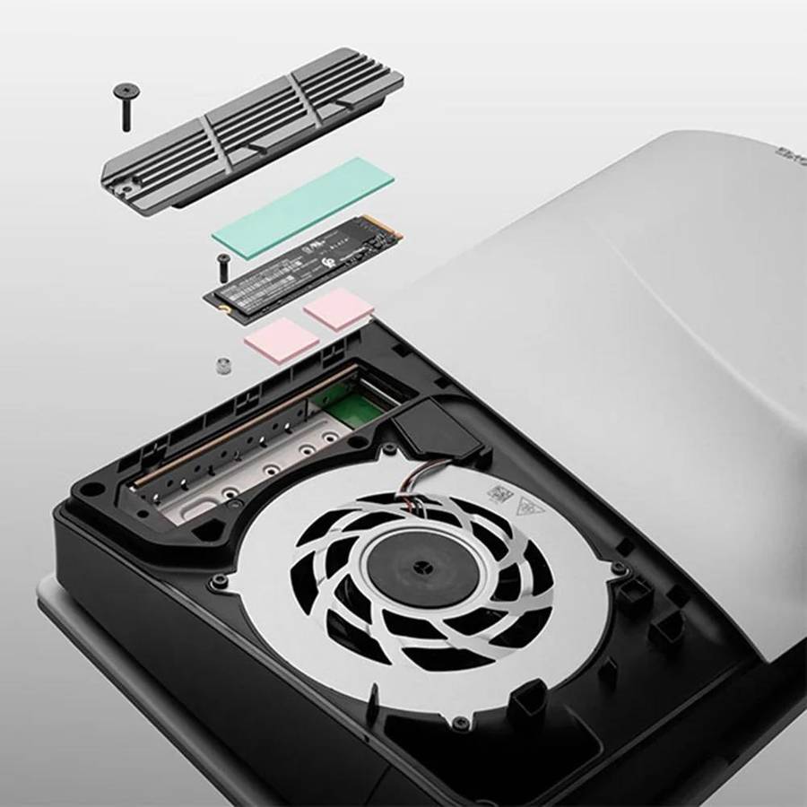 For PS5 Slim / Pro FinalCool M.2 2280 NVME SSD Radiator Integrated Aluminum Alloy Heatsink(Silver)