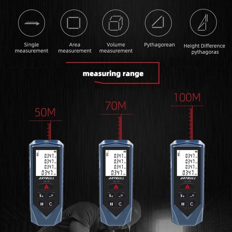 ARTBULL Handheld Infrared Laser Distance Meter Electronic Ruler(100m)