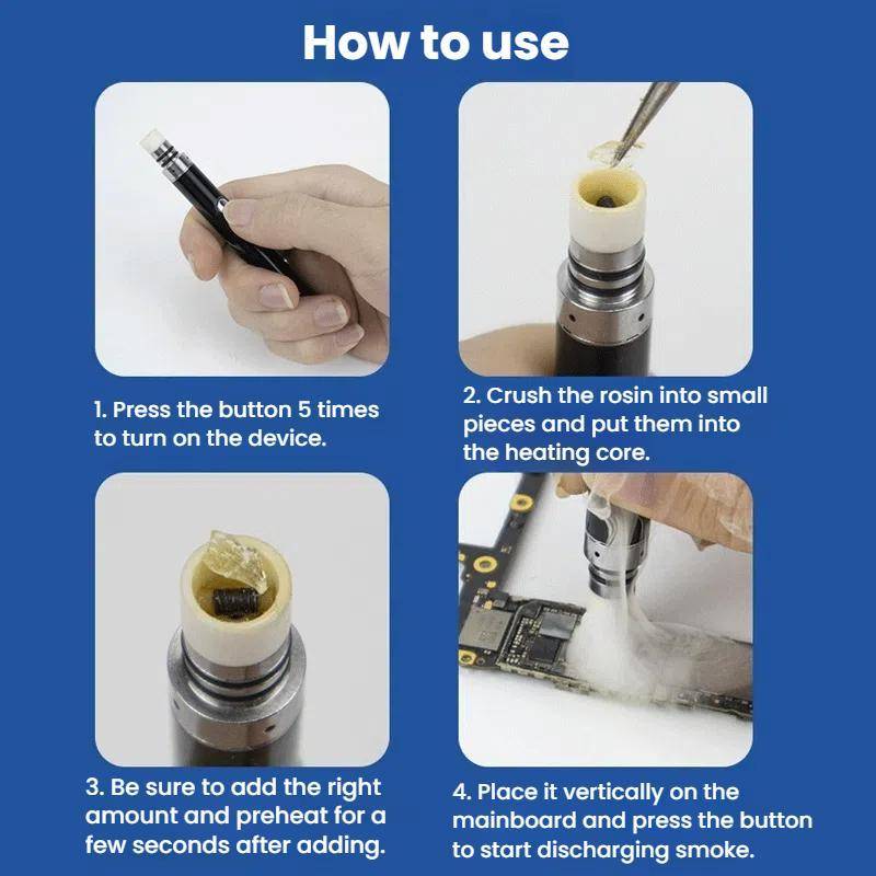 LUOWEI A1 No Iron Short Circuit Detection Rosin Atomizer Cell Phone Motherboard Chip Repair Rosin Pe