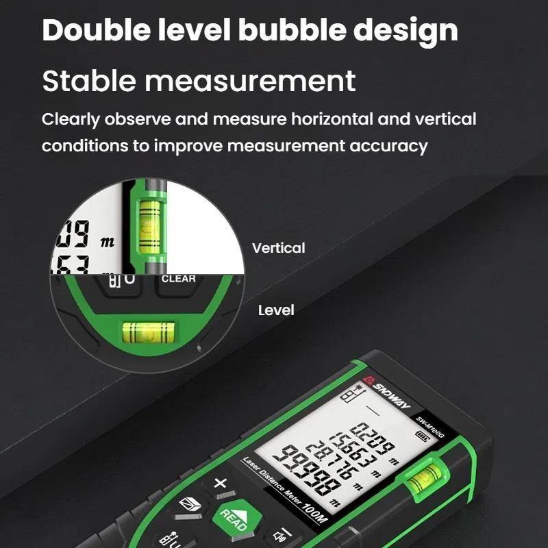 SNDWAY SW-M100G 100M Indoor Outdoor General Purpose Green Laser Range Finder