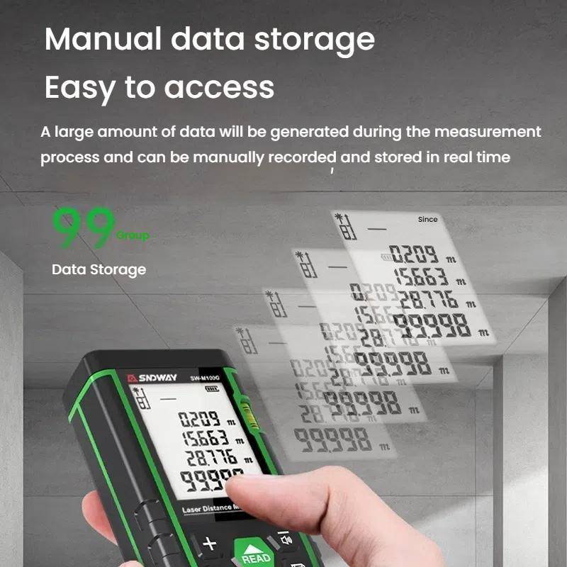 SNDWAY SW-M100G 100M Indoor Outdoor General Purpose Green Laser Range Finder