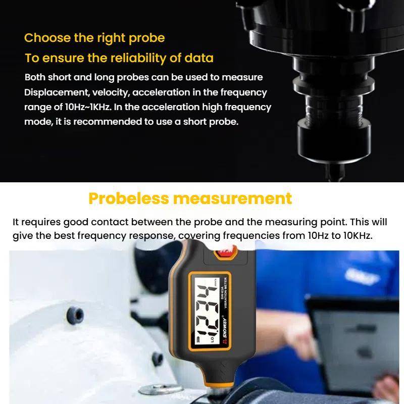 SNDWAY SW-63A Digital Vibrometer Motor Fault Detector Mechanical Vibration Measurement