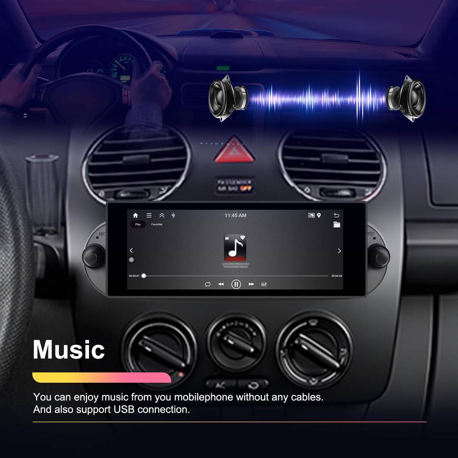 For Volkswagen Beetle 2002-2010 6.86 inch 2+64G Horizontal Screen Android Car Player, Spec: Standard