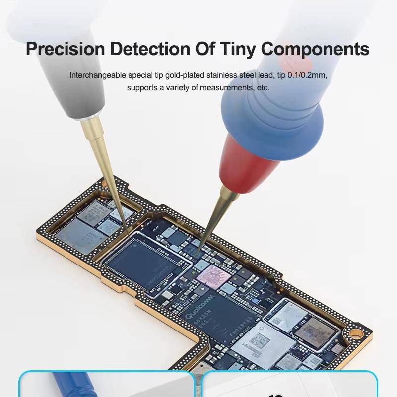 SUNSHINE SS-024B Replaceable Stainless Steel Probe Tips Soft Silicone Multimeter Probe Tips