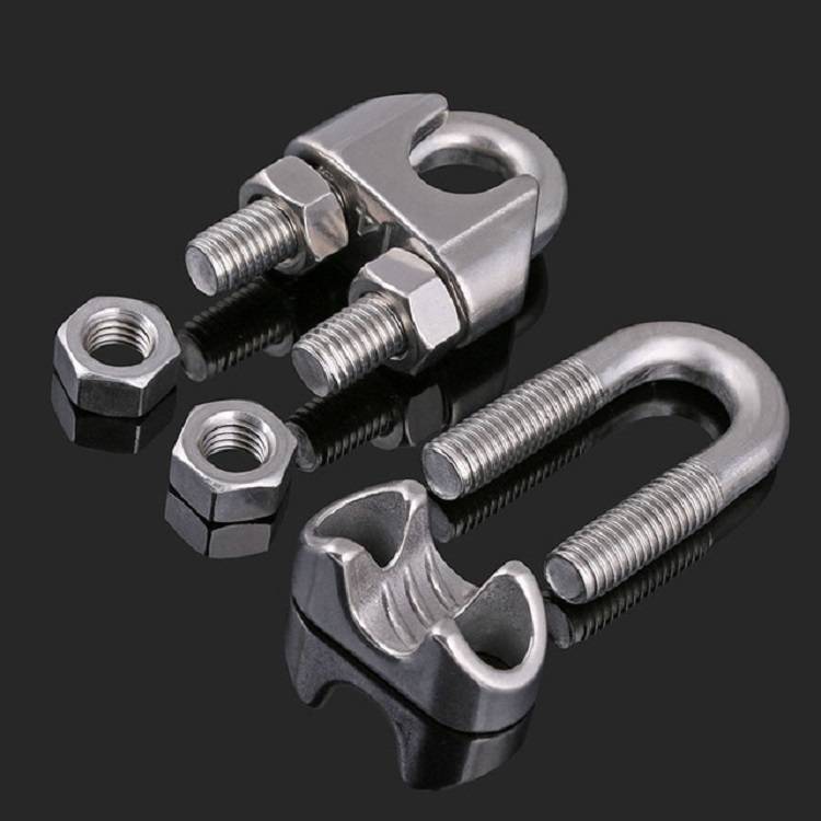 2 PCS Stainless Steel Clip U-shaped Wire Rope Card Head Rope Wire Rope Rolling Head Buckle, Specific