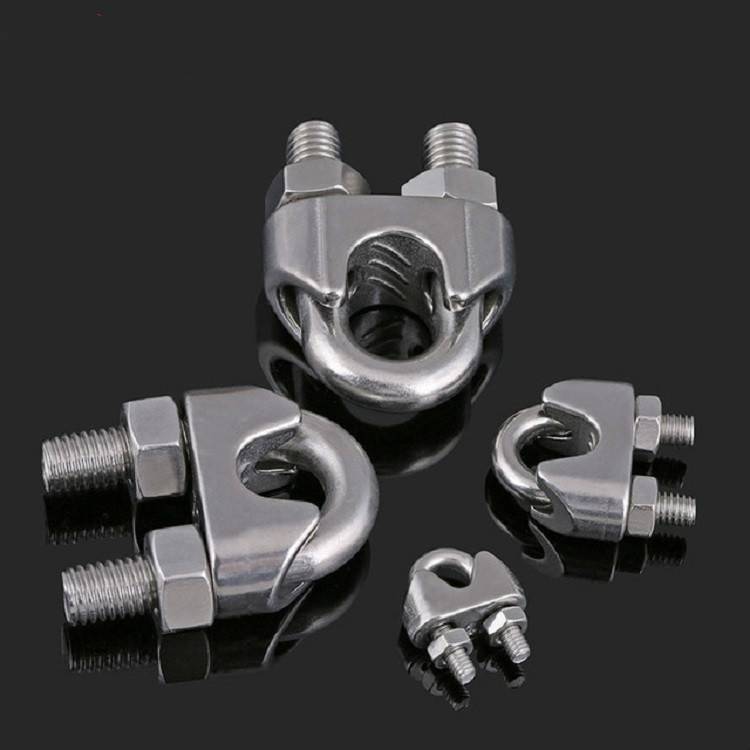 2 PCS Stainless Steel Clip U-shaped Wire Rope Card Head Rope Wire Rope Rolling Head Buckle, Specific