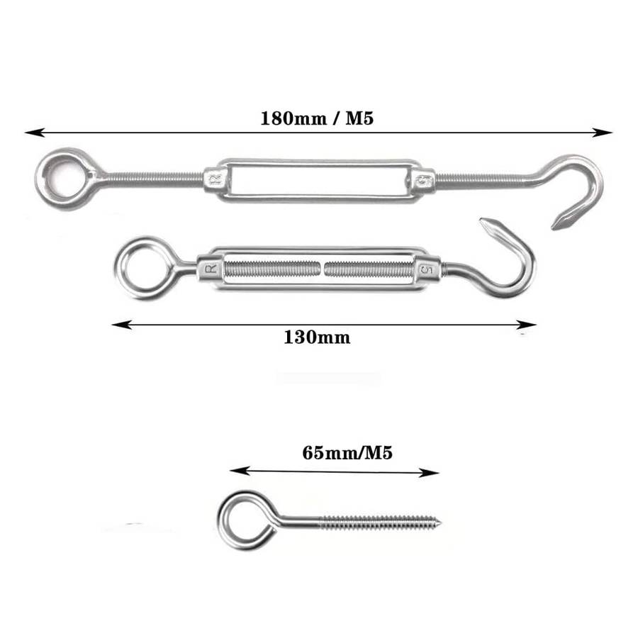 Flower Basket Screws 304 Stainless Steel Wire Rope Hook Tensioner, Specification:M8(Silver)