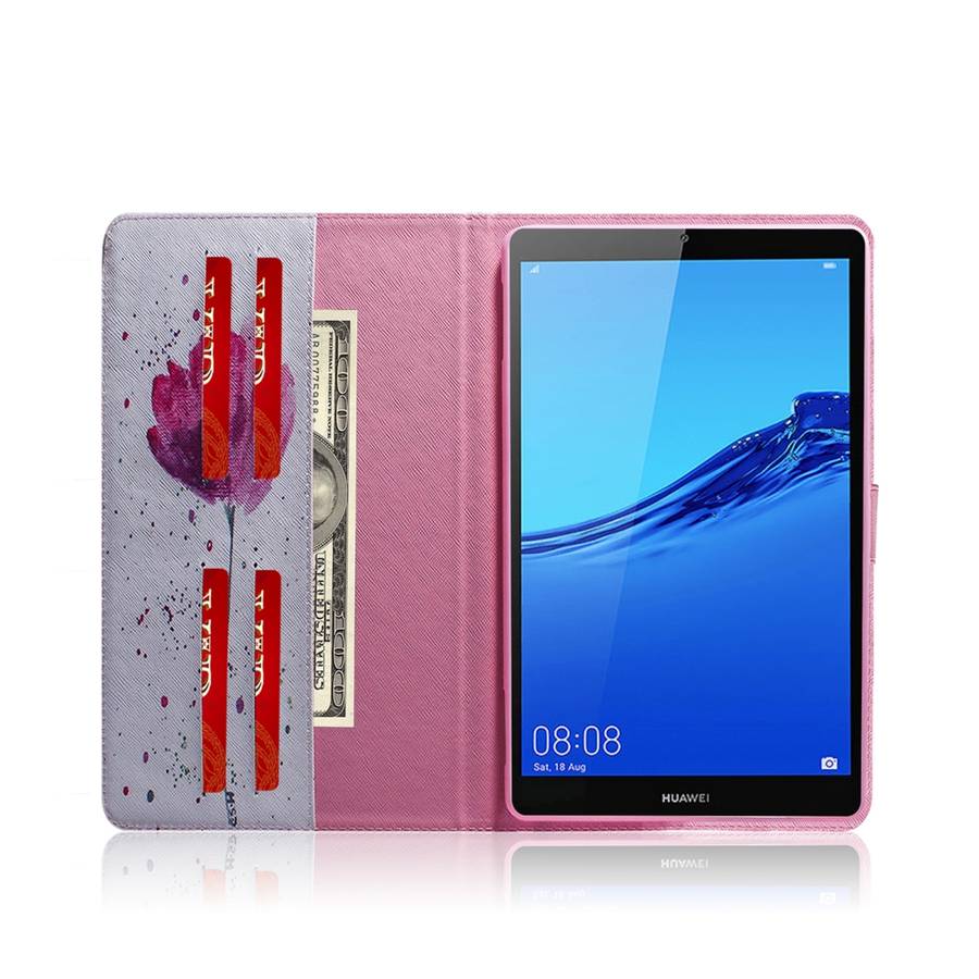 Purple Orchids Pattern Horizontal Flip Leather Case for Huawei MediaPad M5 Lite 8 / Honor Tab 5, w