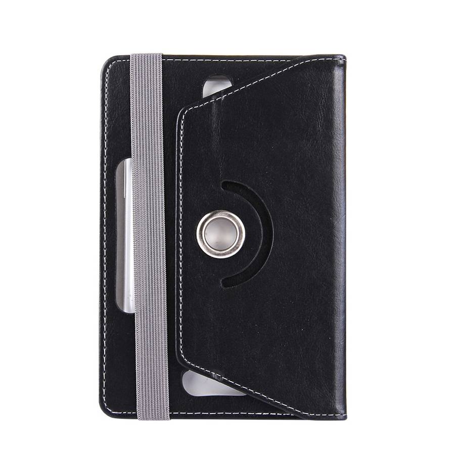 9 inch Tablets Leather Case Crazy Horse Texture 360 Degrees Rotation Protective Case S ... (Black)