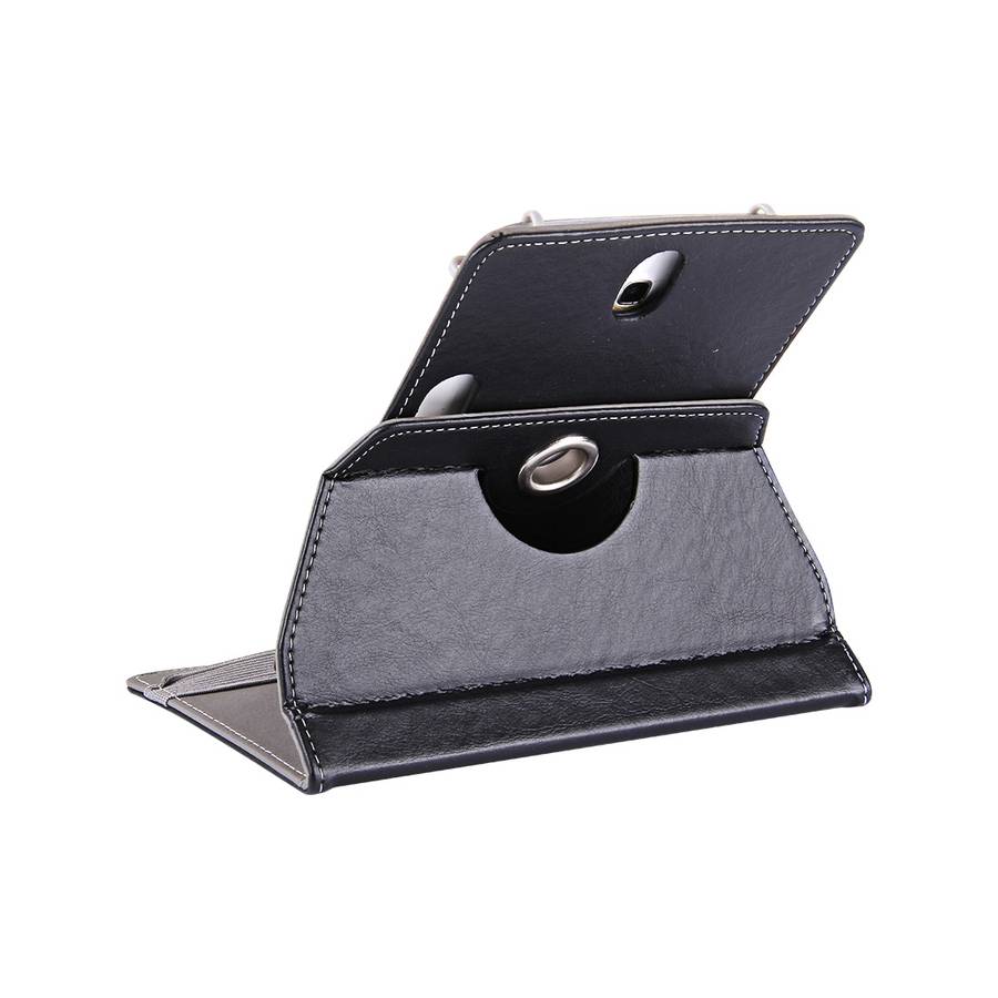 9 inch Tablets Leather Case Crazy Horse Texture 360 Degrees Rotation Protective Case S ... (Black)
