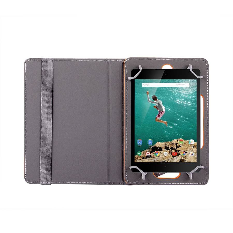9 inch Tablets Leather Case Crazy Horse Texture 360 Degrees Rotation Protective Case ... (Orange)