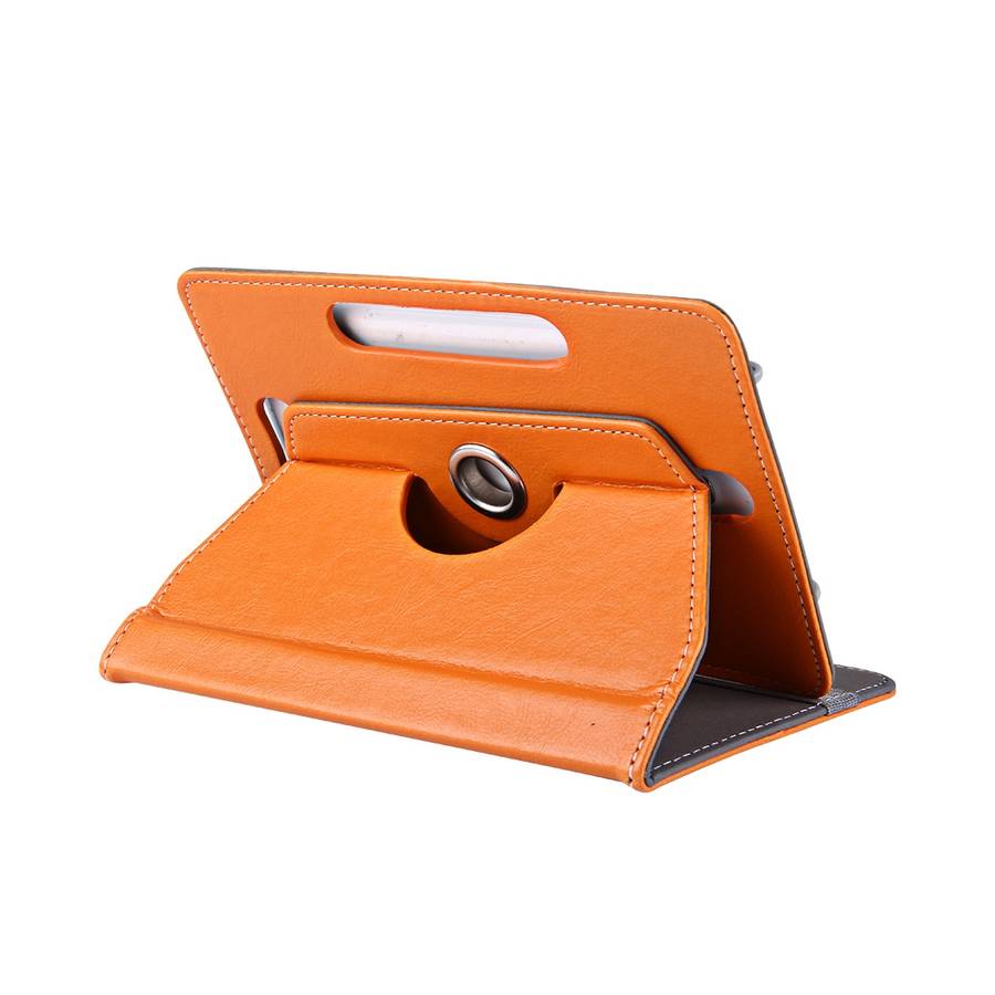 9 inch Tablets Leather Case Crazy Horse Texture 360 Degrees Rotation Protective Case ... (Orange)