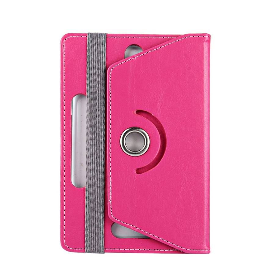 9 inch Tablets Leather Case Crazy Horse Texture 360 Degrees Rotation Protective Case ... (Magenta)