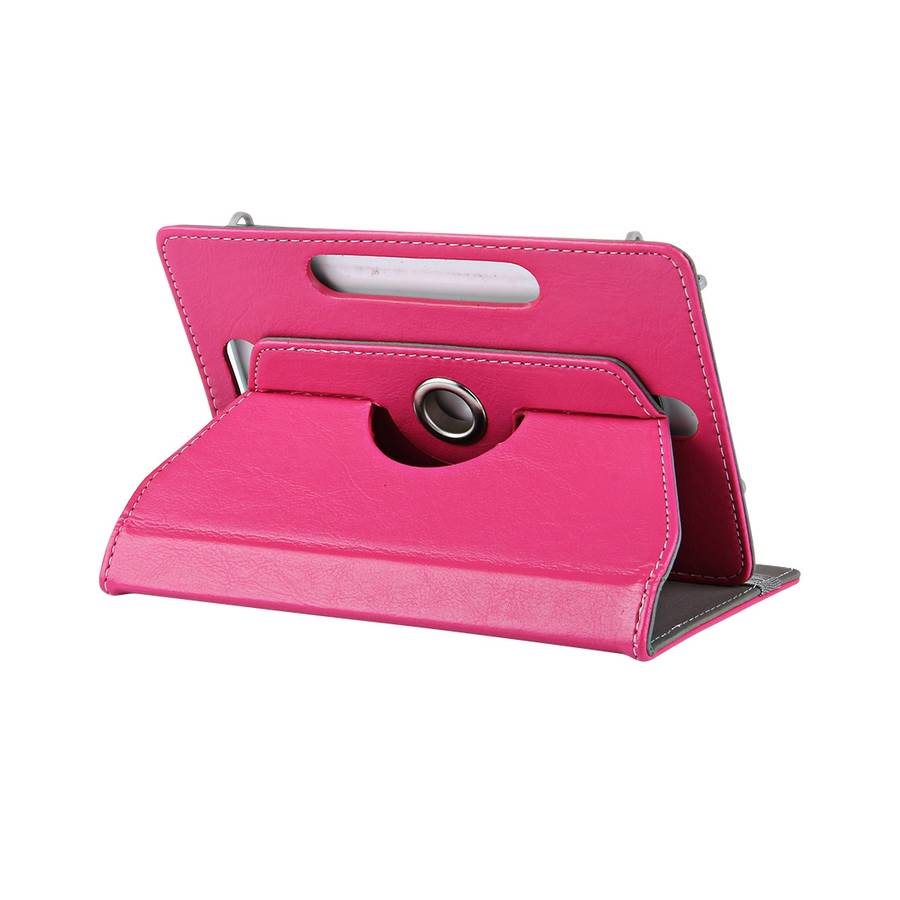 9 inch Tablets Leather Case Crazy Horse Texture 360 Degrees Rotation Protective Case ... (Magenta)