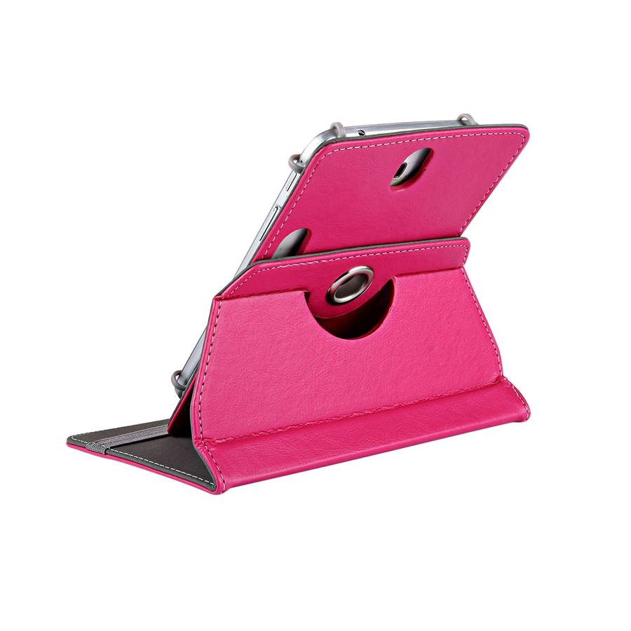 9 inch Tablets Leather Case Crazy Horse Texture 360 Degrees Rotation Protective Case ... (Magenta)