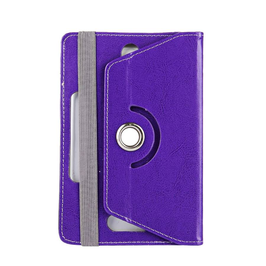 9 inch Tablets Leather Case Crazy Horse Texture 360 Degrees Rotation Protective Case ... (Purple)