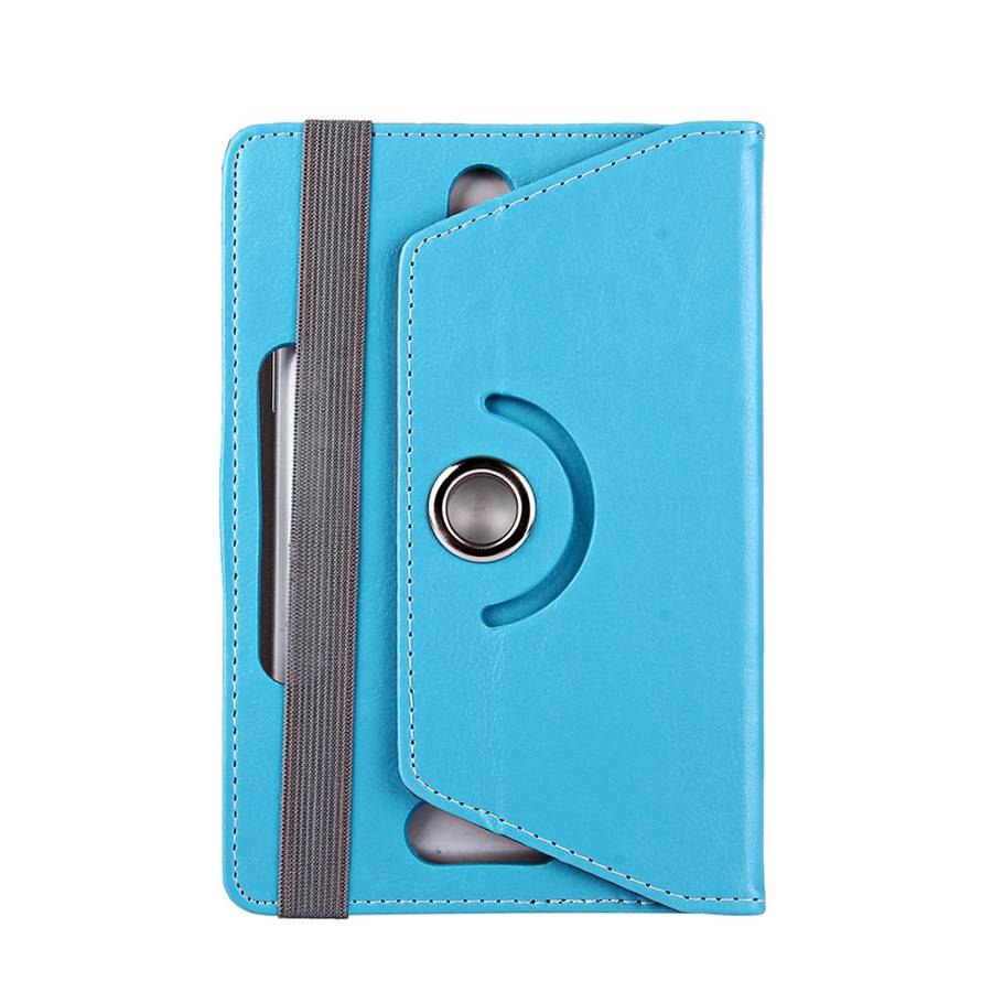9 inch Tablets Leather Case Crazy Horse Texture 360 Degrees Rotation Protective Ca ... (Baby Blue)