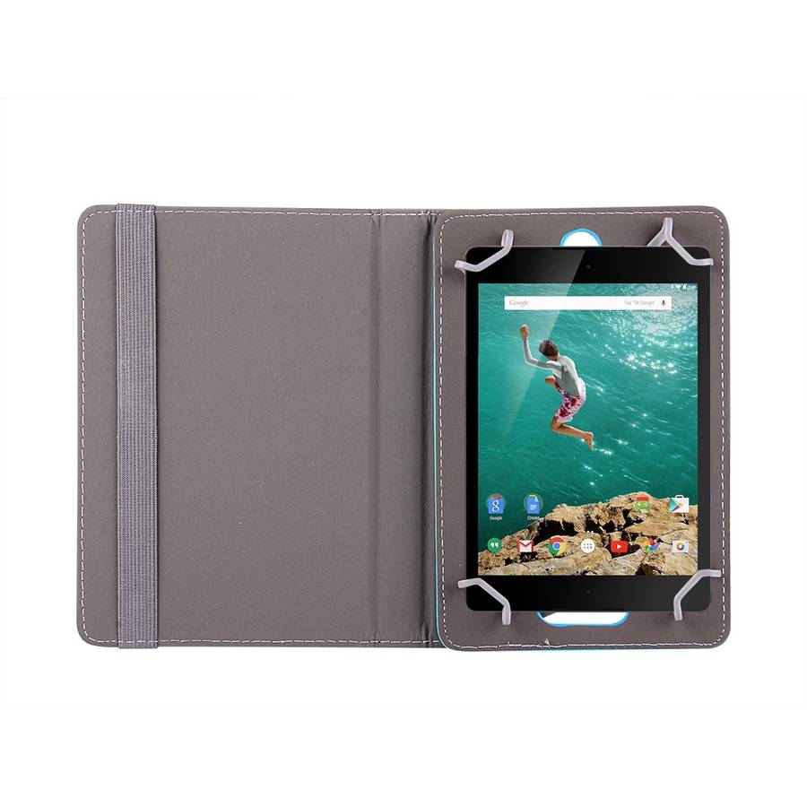 9 inch Tablets Leather Case Crazy Horse Texture 360 Degrees Rotation Protective Ca ... (Baby Blue)