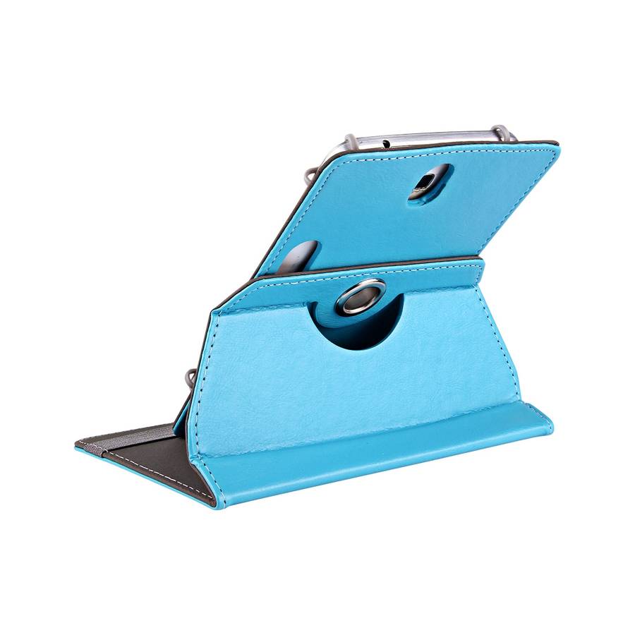 9 inch Tablets Leather Case Crazy Horse Texture 360 Degrees Rotation Protective Ca ... (Baby Blue)