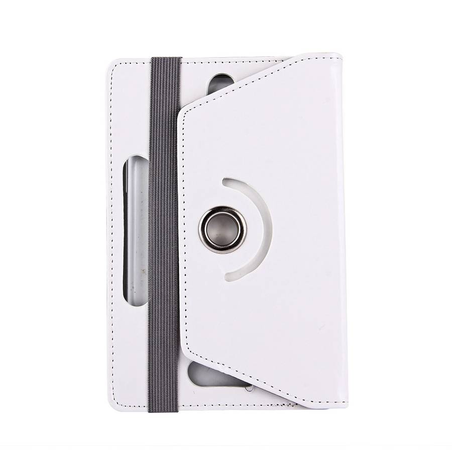 9 inch Tablets Leather Case Crazy Horse Texture 360 Degrees Rotation Protective Case S ... (White)