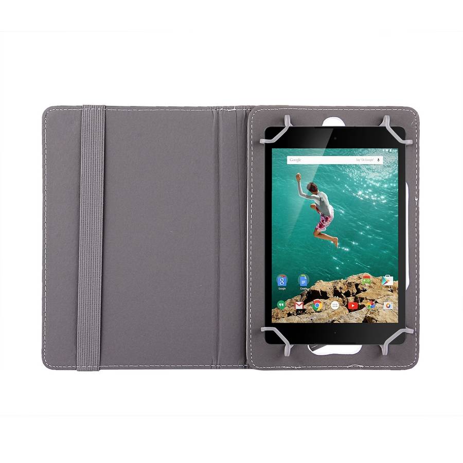 9 inch Tablets Leather Case Crazy Horse Texture 360 Degrees Rotation Protective Case S ... (White)