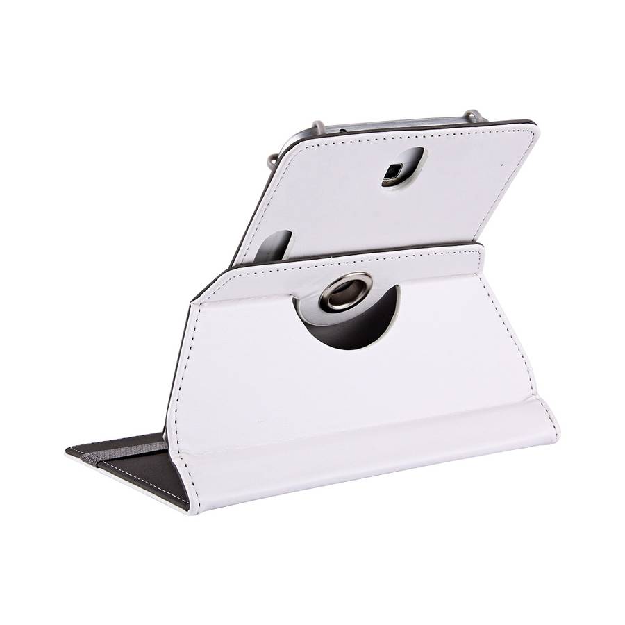 9 inch Tablets Leather Case Crazy Horse Texture 360 Degrees Rotation Protective Case S ... (White)