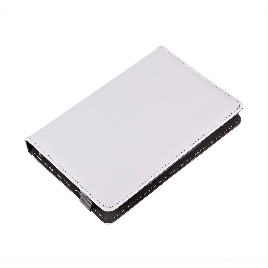 9 inch Tablets Leather Case Crazy Horse Texture 360 Degrees Rotation Protective Case S ... (White)