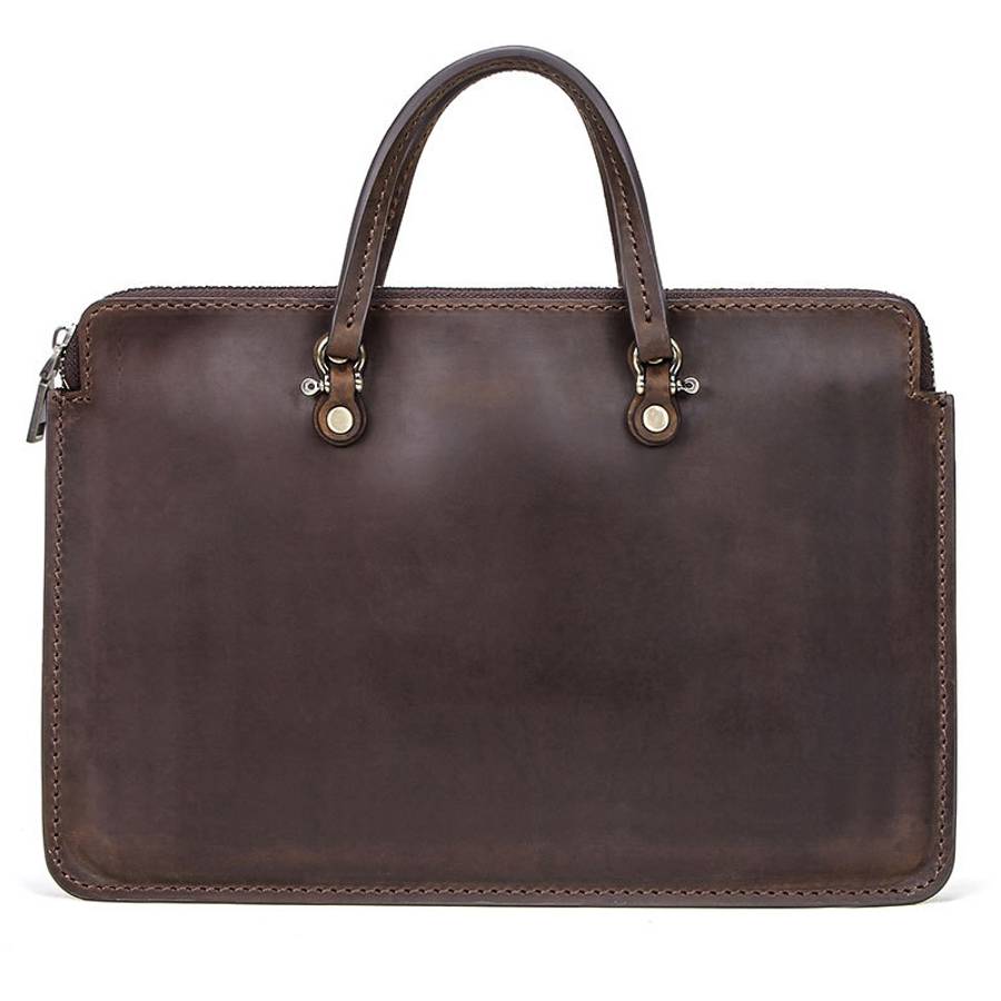 CF3004 For Macbook Pro 15 inch Retro Crazy Horse Texture Zipper Multifunctional Lapto ... (Coffee)