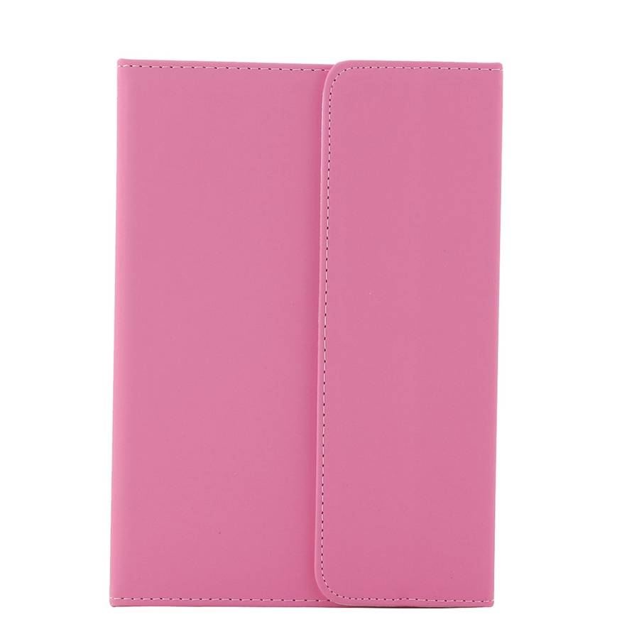 Universal Bluetooth V3.0 Keyboard Detachable PU Leather Tablet Case for 7-8 inch Tablet PC(Pink)