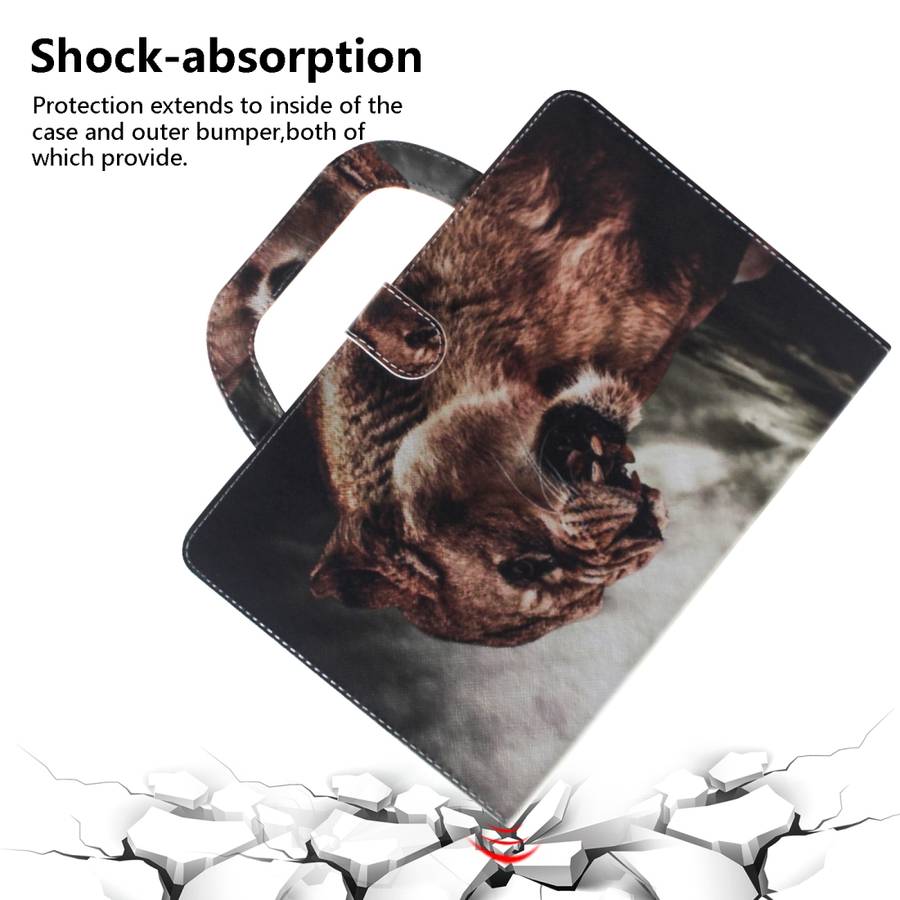 Lion Pattern Horizontal Flip Leather Case for Huawei MediaPad M5 Lite 8 / Honor Tab 5, with Holder
