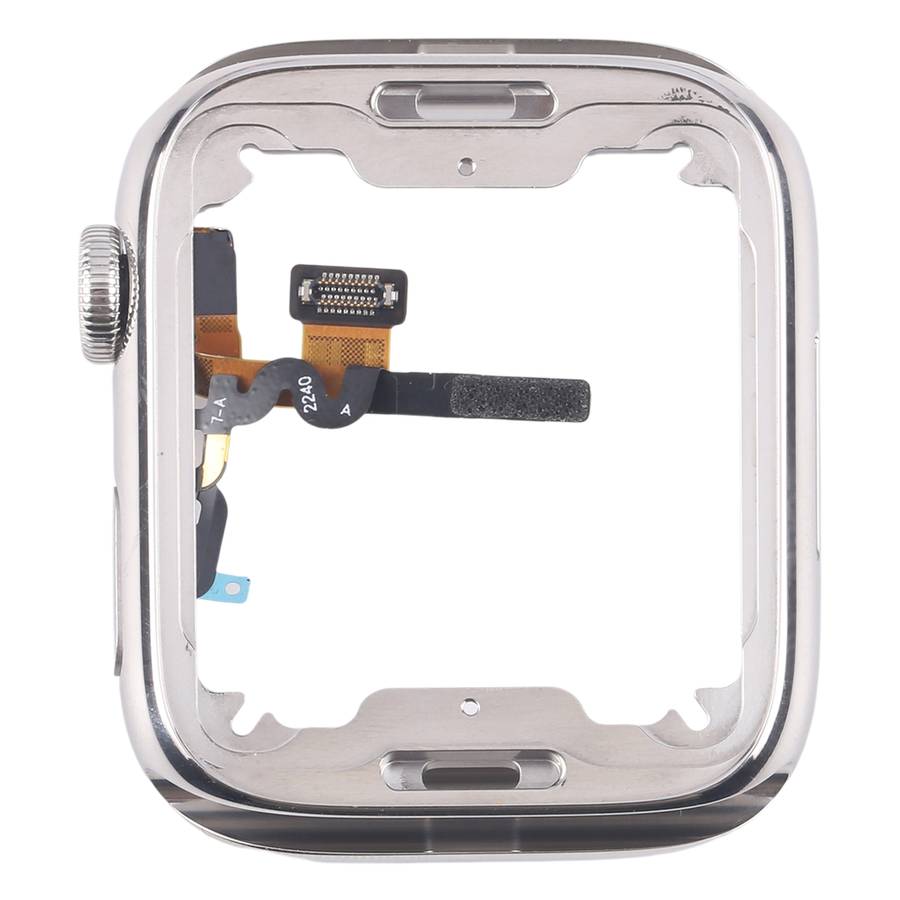 For Apple Watch Series 7 / 8 / 9 45mm LTE Stainless Steel Middle Frame Bezel Plate wi ... (Silver)