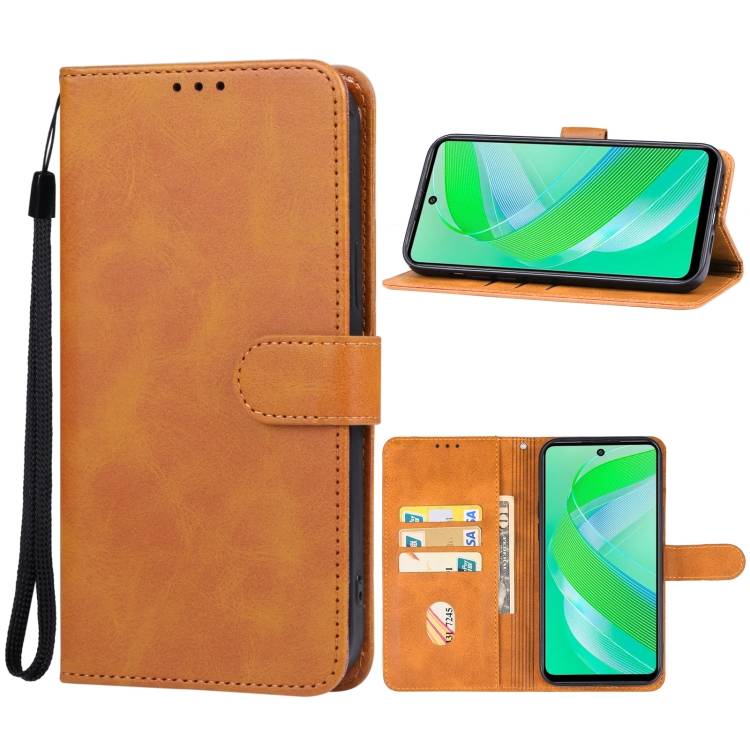 For Infinix Smart 8 Pro Leather Phone Case(Brown)