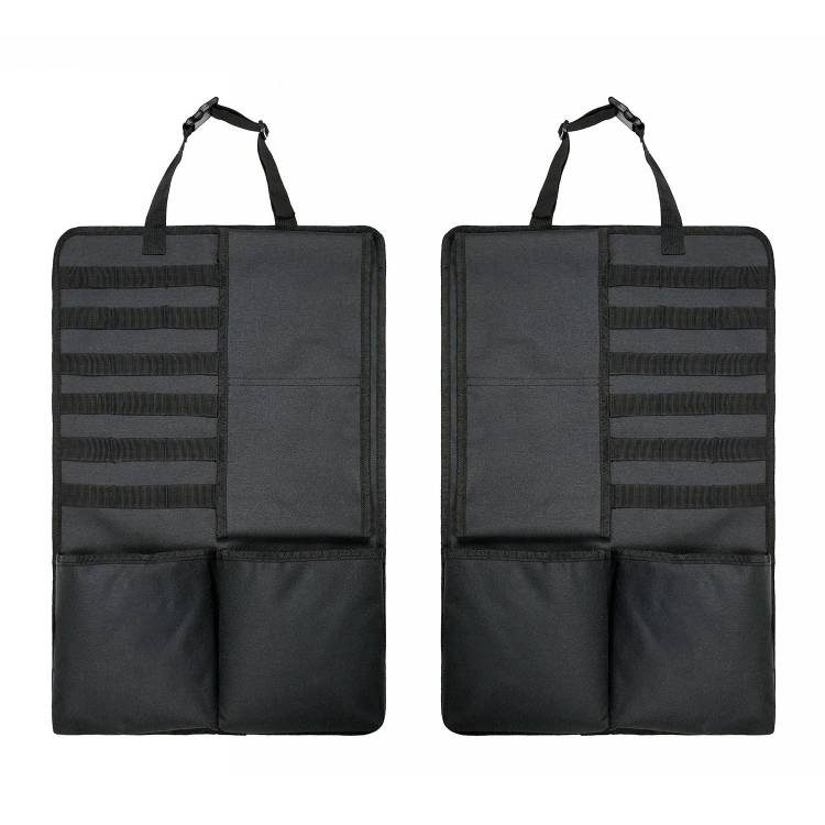 2pcs / Set Car Front Seat Back Storage Bag Car Hanging Organiser(Black)