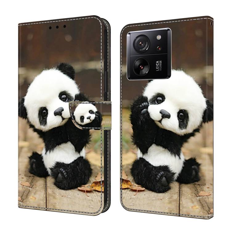 For Xiaomi 13T Pro Crystal Painted Leather Phone case(Panda)