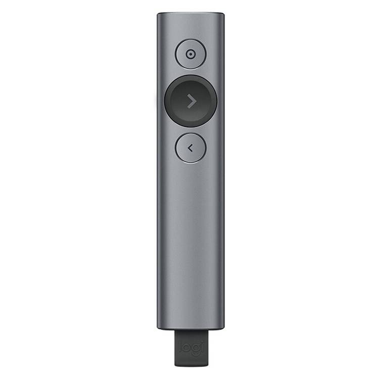 Logitech Spotlight 2.4Ghz USB Wireless Presenter PPT Remote Control Flip Pen (Grey)