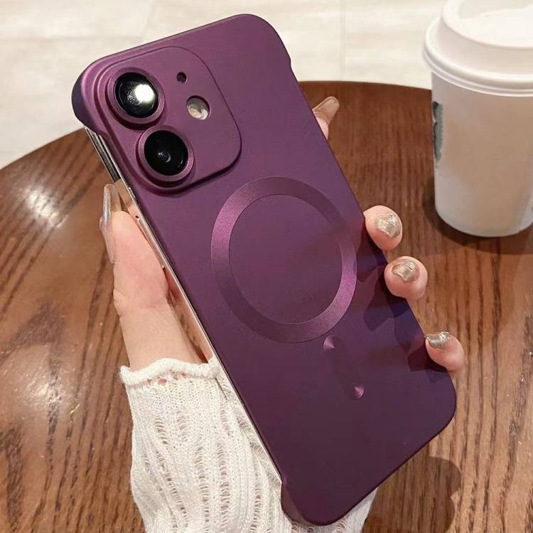For iPhone  11 Frameless MagSafe PC Phone Case(Wine Red)