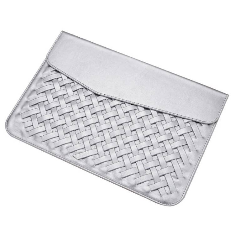 Hand-Woven Computer Bag Notebook Liner Bag, Applicable Model: 12 inch (A1534)(Silver)