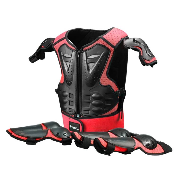 GHOST RACING Motorcycle Protective Gear Children Safety Riding Sport Vest + Knee Pads + Elbow Pads