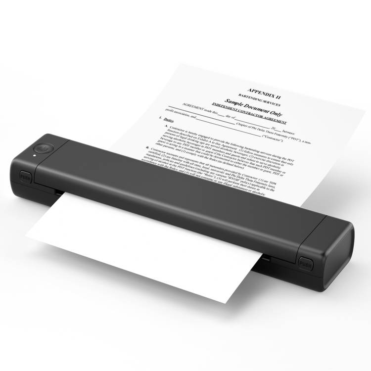 M08F Bluetooth Wireless Handheld Portable Thermal Printer(Black A4 Version)