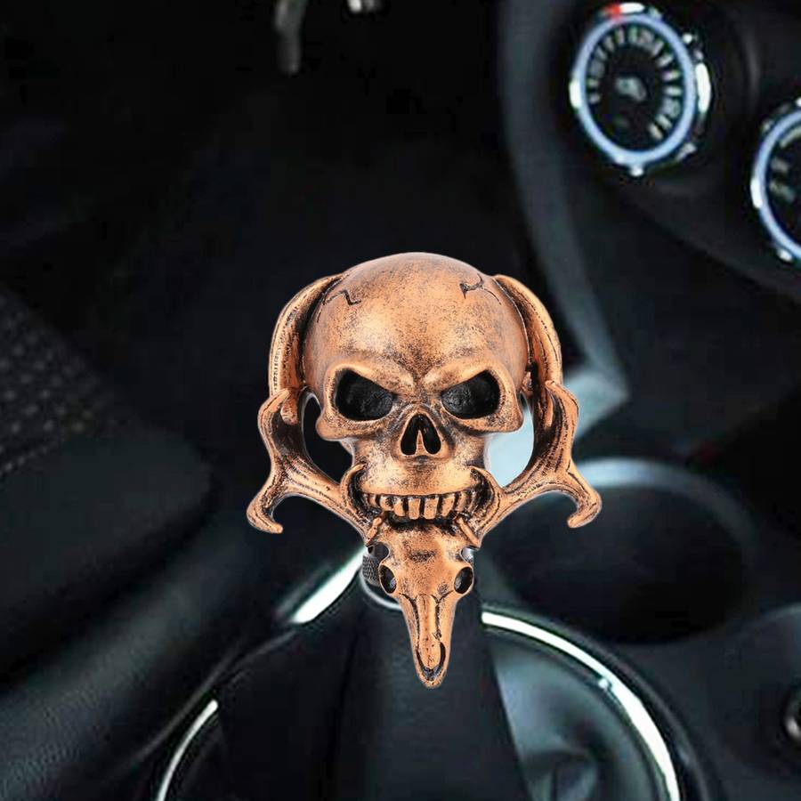 Universal Vehicle Car Creative Skull Double Heads Shaped Shifter Cover Manual Automatic Gear Shift K