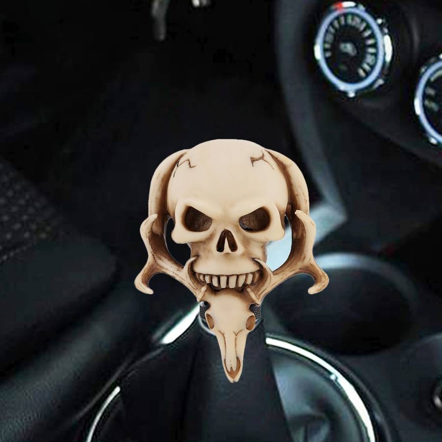 Universal Vehicle Car Creative Skull Double Heads Shaped Shifter Cover Manual Automatic Gear Shift K