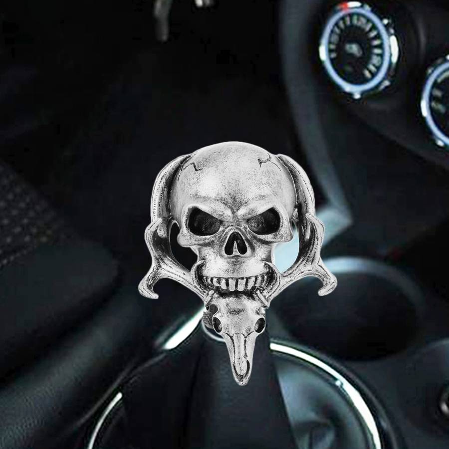 Universal Vehicle Car Creative Skull Double Heads Shaped Shifter Cover Manual Automatic Gear Shift K