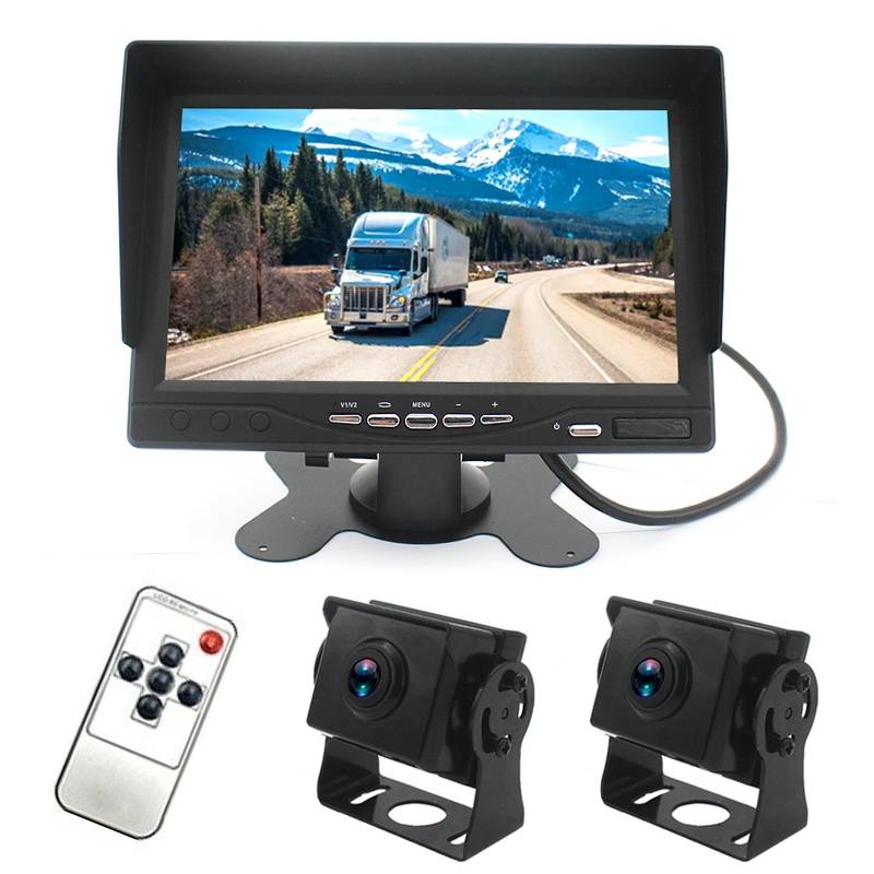 PZ612-2AHD IP67 120 Degree Car AHD 1080P 2 Megapixels 7 inch Front and Rear Double Recording 2 Way R