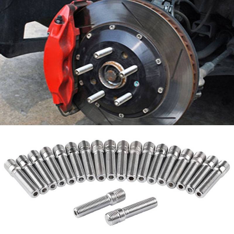 20 PCS 5.8cm Universal Car Modification Extended Wheels Stud Conversion M14x1.25 to M12x1.5 Screw Ad