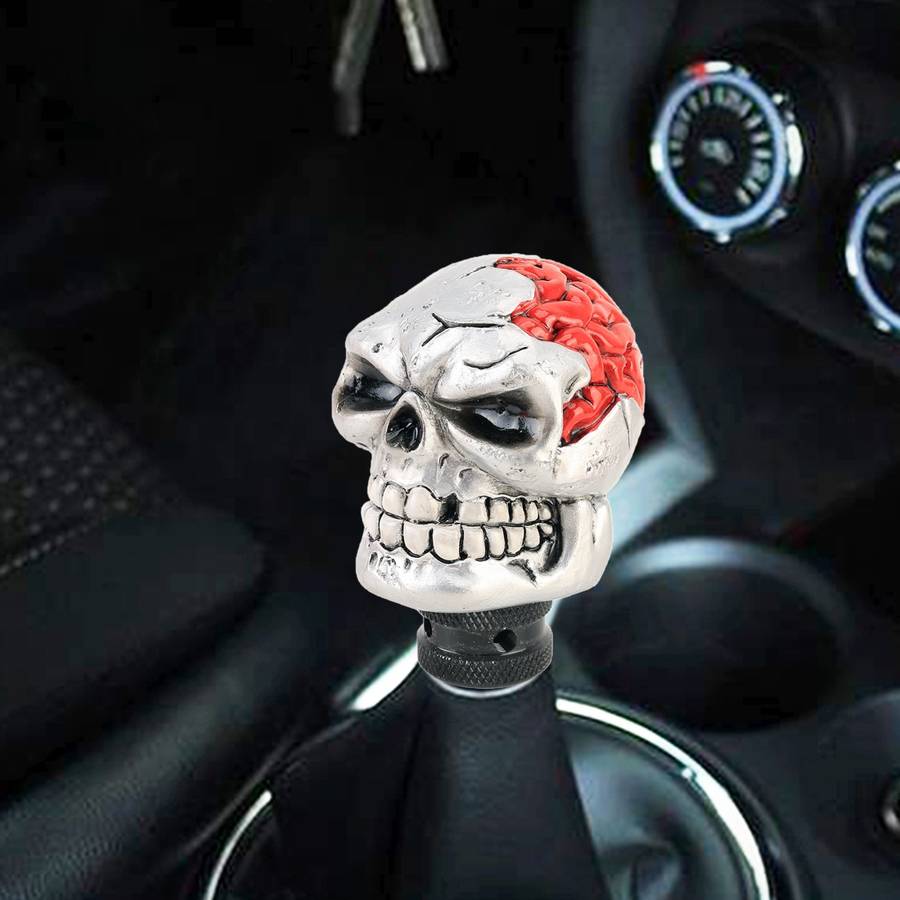 Universal Skull Head Shape Manual or Automatic Gear Shift Knob, Size: 8.7x5.5cm (Black)
